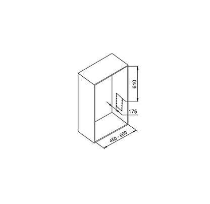Emuca -Hang pull down wardrobe rail lift, adjustable width 17,7-23,6 inch 450-600mm, black, steel