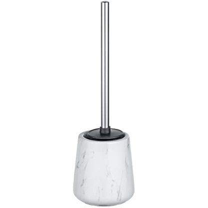 LEIGHTON DENNY Adrada Toilet Holder with Silicone Brush, Ceramic, White, 39 x 12 x 12 cm
