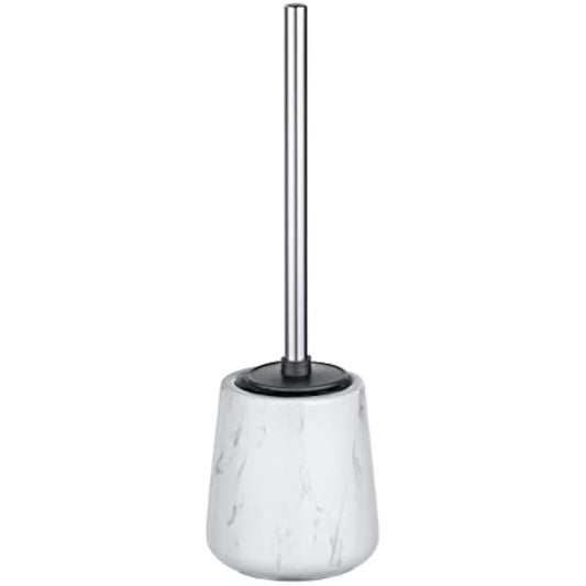 LEIGHTON DENNY Adrada Toilet Holder with Silicone Brush, Ceramic, White, 39 x 12 x 12 cm