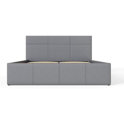 GFW Classic Leather Upholstered Ottoman Storage Bed With Gas End Lift & Under Bed Storage, Small Double, Faux Leather, Grey