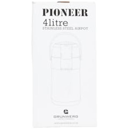 Pioneer Flasks Stainless Steel Airpot Hot Cold Water Tea Coffee Dispenser Conference Event Flask, Satin Finish, 4 litres