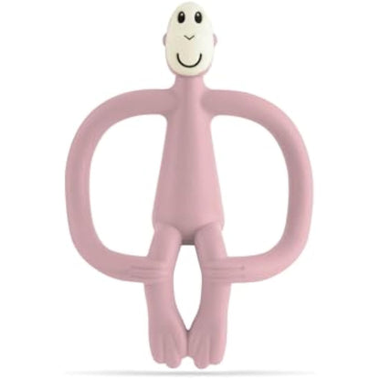 Matchstick Monkey, Original Teether & Gel Applicator, Antimicrobial Silicone Teething Toys for Baby, Easy to Grip, BPA Free, 3 Months Old+, 10.5 cm, Dusty Pink Monkey