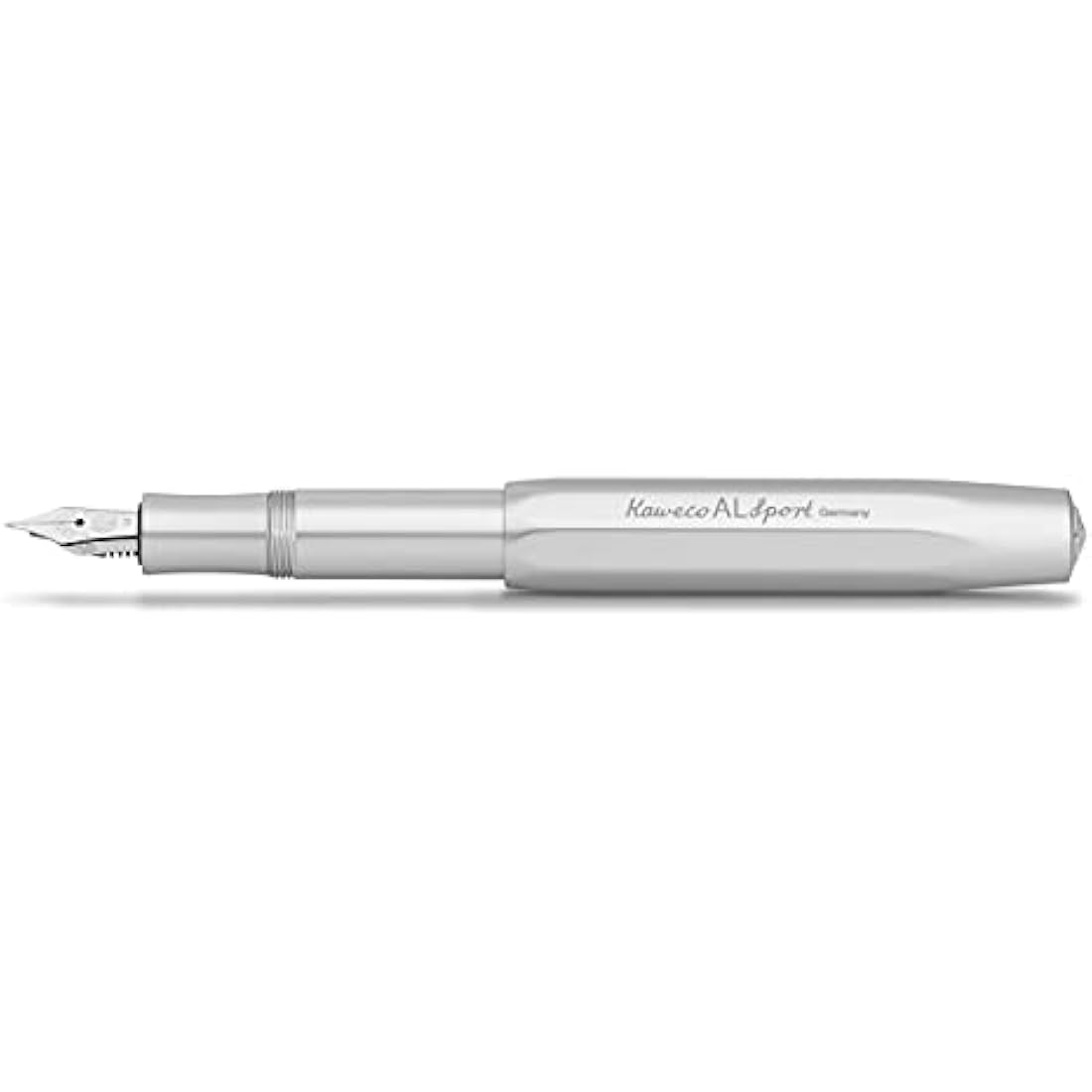 Kaweco AL SPORT Fountain Pen Silver I Premium Fountain Pen for Ink Cartridges I Exclusive Fountain Pen 13 cm I Nib: B (Broad)
