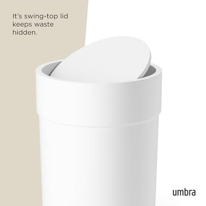 Umbra 023269-660 Touch Waste Bin with Lid, White