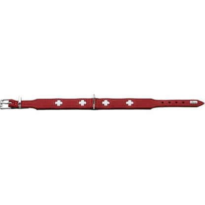 HUNTER Collar Swiss 70 Organic Leather, 56.0-63.5 cm, Red/Black