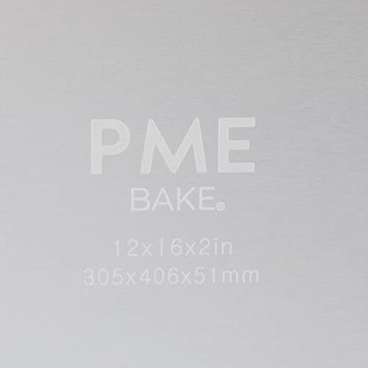 PME OBL12162 Aluminium Oblong Cake Pan Silver 12 x 16 x 2-Inch Deep