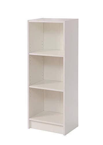 Timber Art Design UK 3 Tier Bookcase Medium Narrow Tall Shelf Rack Contemporary Organizer Display Shelving Unit for Modern Living Room, Office Space