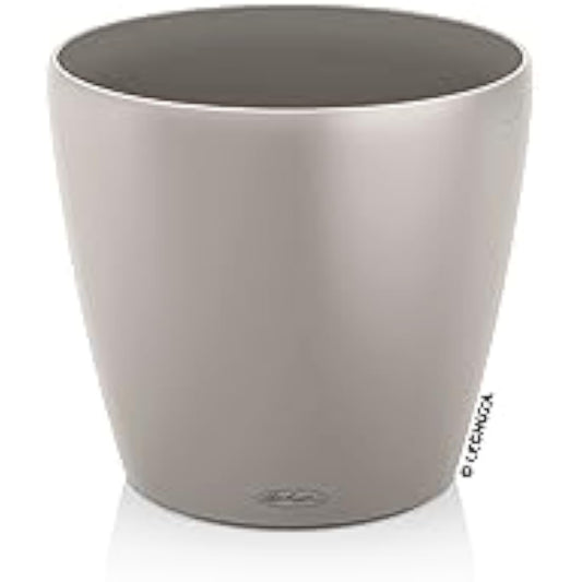 Lechuza CLASSICO Color 60 Self Watering Planter Large Garden Plastic Indoor and Outdoor Flower Plant Pot with Drainage Hole D60 H55.5 cm Sand Brown
