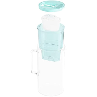 Wessper Glass Water Filter Jug + 1 Water Filter Cartridge | Replacement for Dafi Unimax Aquaphor A5 BRITA Maxtra+ Philips AWP212/10 Filter | 3 Litre | Mint