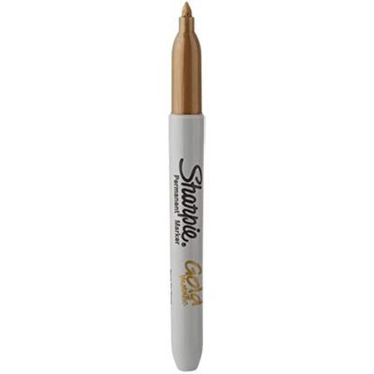 Sharpie Metallic Permanent Markers | Fine Point | Gold | 12 Count