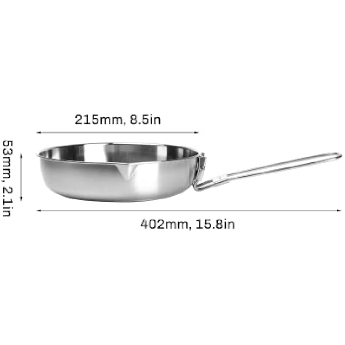 Fire-Maple Antarcti Stainless Steel Camping Frying Pan Skillet | 1.4L Portable Camp Cookware for Cooking Steak Egg | Omelette Pan Griddle Tableware with Folding Handle