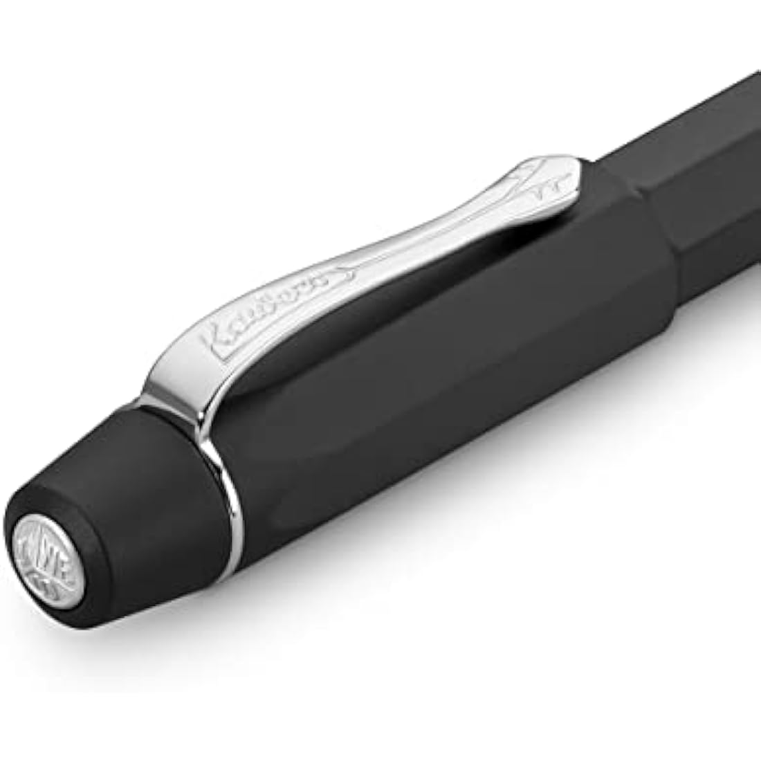 Kaweco ORIGINAL Fountain Pen 250 Black Chrome I Premium Aluminium Reservoir Pen for Ink Cartridges 12.7 cm I Nib: F (Fine)