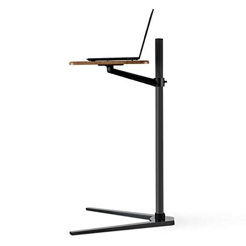Thingy Club Overbed Table Stand, Height Adjustable Tray Side Table for Bed or Sofa Laptop Desk Black- Hickory Board
