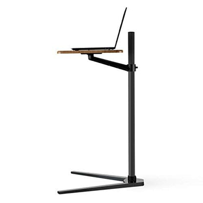 Thingy Club Overbed Table Stand, Height Adjustable Tray Side Table for Bed or Sofa Laptop Desk Black- Hickory Board