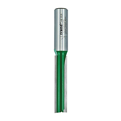 Trend CraftPro Straight Flute Two Flute Router Cutter, 1/2 Inch Shank with 12.7mm Cut Diameter and 50mm Cut Length, Carbide Tipped, C153X1/2TC