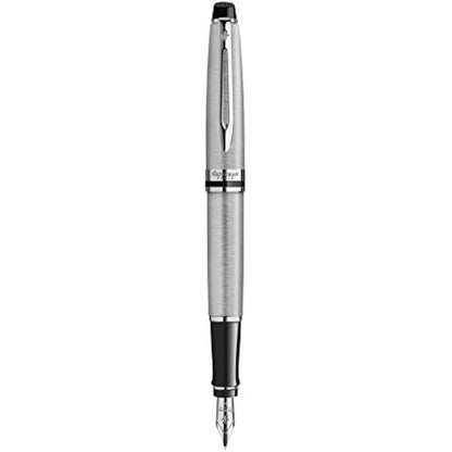Waterman Expert Fountain Pen | Stainless Steel with Chrome Trim | Medium Nib | Gift Box