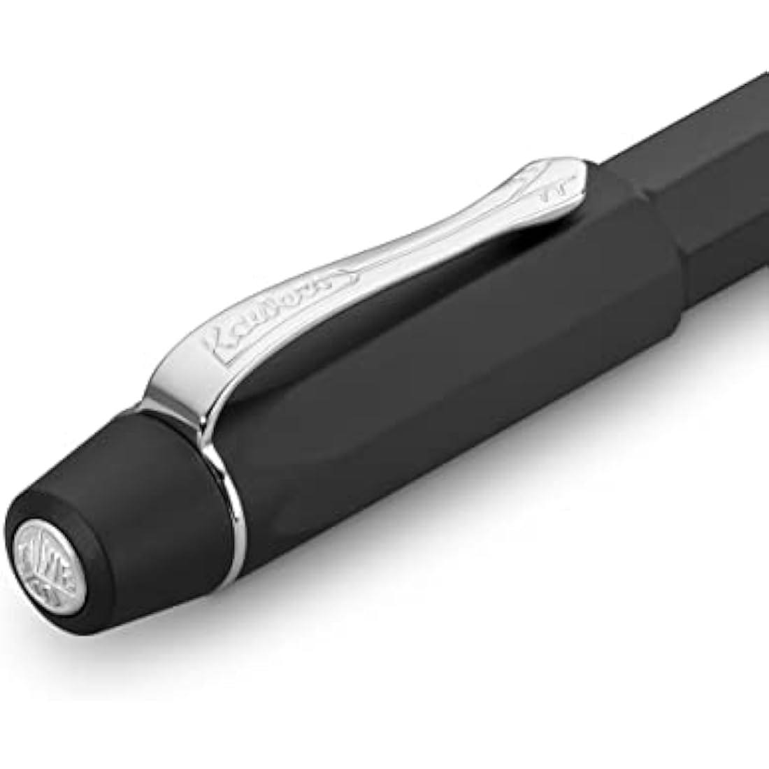 Kaweco ORIGINAL Fountain Pen 060 Black Chrome I Premium Aluminium Fountain Pen for Ink Cartridges I Exclusive Fountain Pen 13 cm I Nib: B (Broad)