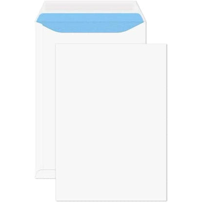 TRIPLE PRIO A4 C4 White Peel and Seal Pocket Envelopes 229 x 324 mm - Secure Self Seal No Window Design - Pack of (100)