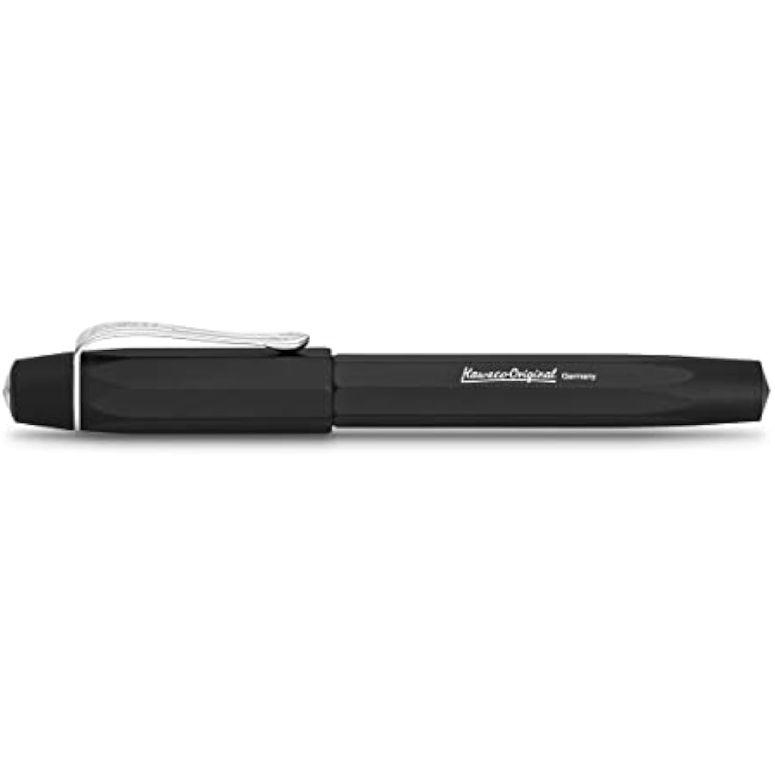 Kaweco ORIGINAL Fountain Pen 060 Black Chrome I Premium Aluminium Fountain Pen for Ink Cartridges I Exclusive Fountain Pen 13 cm I Nib: B (Broad)