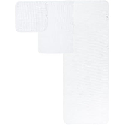 POLYTE Microfibre Oversize, 76 x 152 cm, Quick Dry Lint Free Bath Towel Set, 6 Piece (White, Waffle Weave)