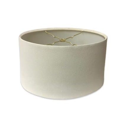 Royal Designs Shallow Oval Hardback Lamp Shade, Linen Eggshell, 10 x 12 x 7