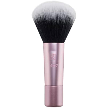 Real Techniques Mini Multitask Makeup Brush, For Blush, Bronzer and Powder, Face Brush with Custom-Cut Synthetic Bristles, For Loose and Pressed Powder, Travel Sized, Vegan and Cruelty-Free, 1 Count