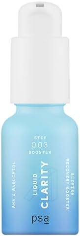 PSA LIQUID CLARITY BHA & Bakuchiol Blemish Recovery Booster: Pore-Refining Serum Booster with 2% BHA, 1% Bakuchiol, 2% Zinc PCA, and Licorice Root Extract. 15 ml/ 0.5 oz