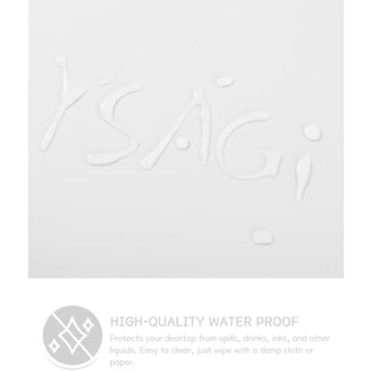 YSAGi Non-Slip Desk Pad, Waterproof PVC Leather Desk Table Protector, Ultra Thin Large Mouse Pad, Easy Clean Laptop Desk Writing Mat for Office Work/Home/Decor (90 x 43 cm, White)
