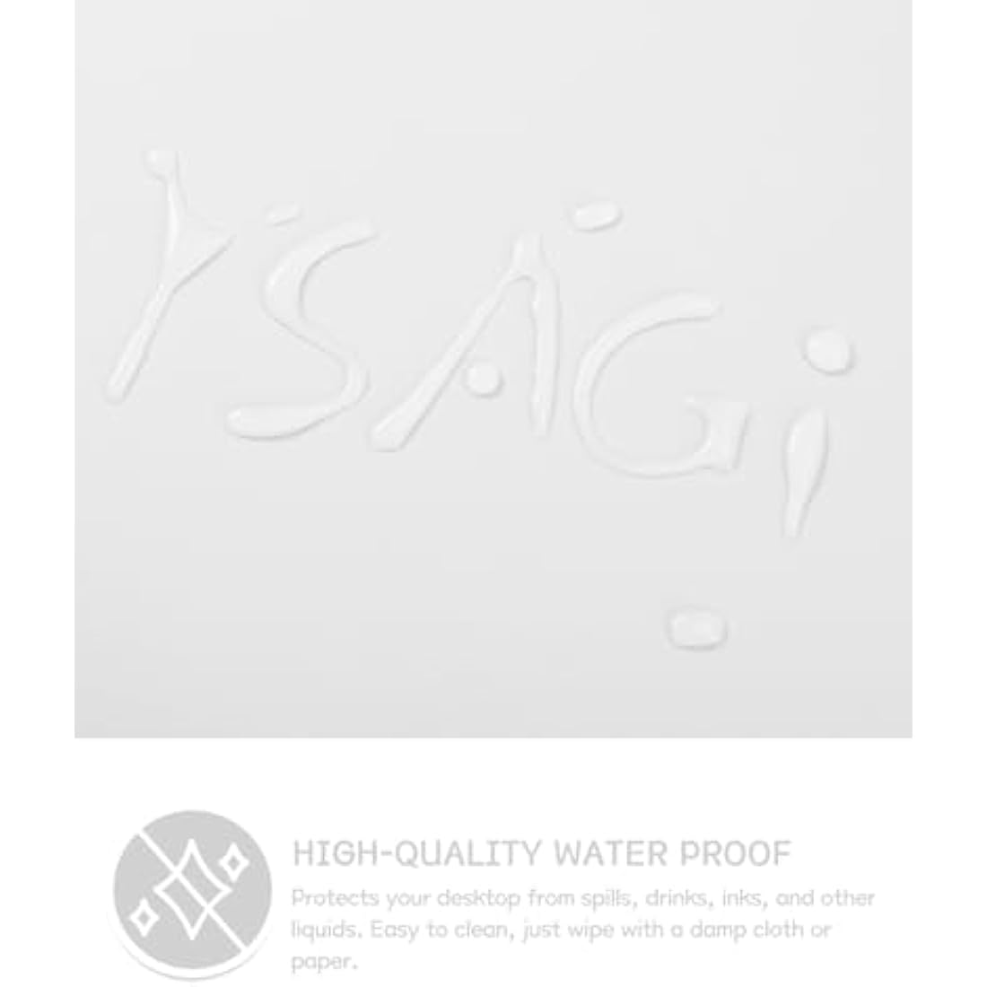 YSAGi Non-Slip Desk Pad, Waterproof PVC Leather Desk Table Protector, Ultra Thin Large Mouse Pad, Easy Clean Laptop Desk Writing Mat for Office Work/Home/Decor (60 x 35 cm, White)