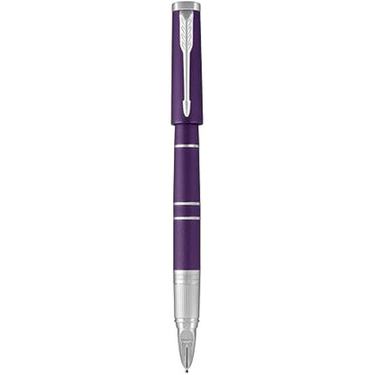 Parker Ingenuity Premium Metal 5th Technology Pen - Deluxe Deep Violet - Black Ink - Slim Version - Gift Boxed - Adapts To Handwriting Style