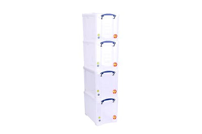 Really Useful Box Plastic Storage 19 Litre Clear (Pack Of 4)