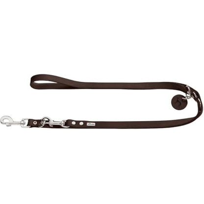 HUNTER Training leash, 13/200 Soft genuine cow leather, dark brown