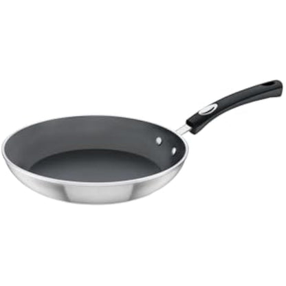 Tramontina Non-Stick Frying Pan with Silicone Handle for Induction, Electric, Gas and Ceramic Glass Hobs, Cookware, Kitchen, 28 cm, 2.4 litres, 20888028, Dark Grey