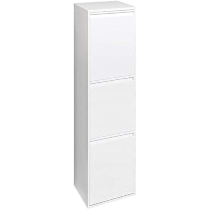 Arregui Basic CR301-B 3-Compartment Steel Trash and Recycling Bin | 3x17L (51L) | Kitchen Trash Bins | Recycling Bins for Home or Office | White