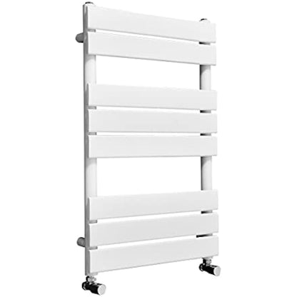 Warmehaus Designer Bathroom Flat Panel Heated Towel Rail Radiator Ladder Rad 800 x 500mm - White