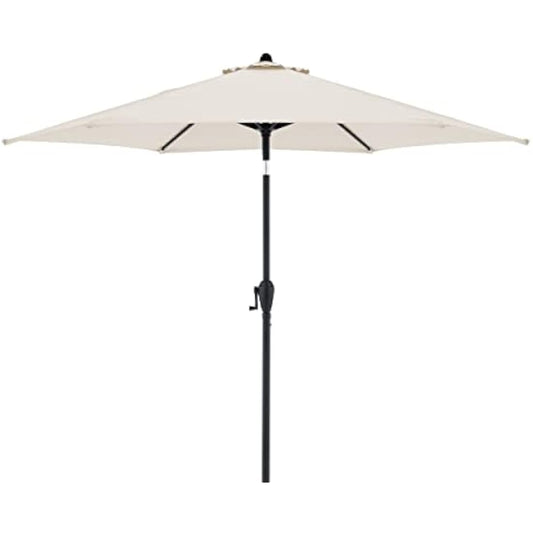 Doppler Jack Parasol 250 cm in Natural – Round Parasol for Balcony and Patio – Folding Umbrella – Balcony Parasol – Crank Umbrella – Garden Umbrella with Crank Function