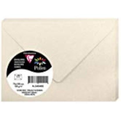 Clairefontaine - Ref 54040C - Pollen Iridescent Envelopes (Pack of 20) - 75 x 100mm in Size, 120gsm Paper, Suitable for Use with Inkjet or Laser Printers - Cream