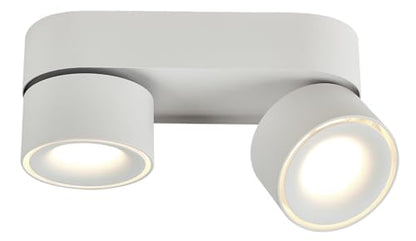 Budbuddy 12W LED Adjustable Ceiling Spotlights, White, 8.7" x 3.3" x 3.5", Modern, Hallway, Living Room, Office
