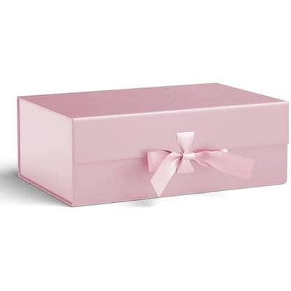 GIFTSAY Magnetic Gift Box for Presents 32.2 x20.3 x11.4 cm,Large Gift Boxes Pink with Lid for Gifts, Paper Wedding Favor Boxes,Birthday Gift Box Bulk, Party Favor Boxes