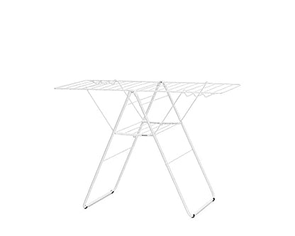 Brabantia HangOn Laundry Drying Rack (20m / Fresh White) Compact, Foldaway, Adjustable Indoor Stainless Steel Clothes Horse