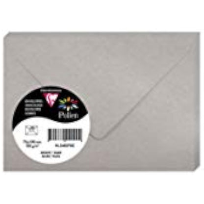 Clairefontaine - Ref 54070C - Pollen Iridescent Envelopes (Pack of 20) - 75 x 100mm in Size, 120gsm Paper, Suitable for Use with Inkjet or Laser Printers - Silver