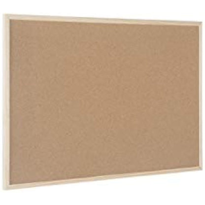 Bi-Office Basic Cork Board, Pine Wood Frame, 90 x 60 cm, brown