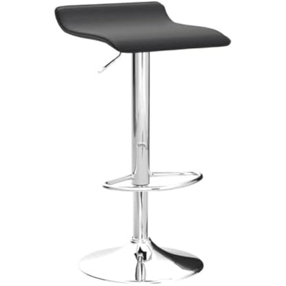 KKTONER 2 x Square Bar Stools PU Leather Swivel Adjustable Counter Stool Office Chair With Footrest (Black)