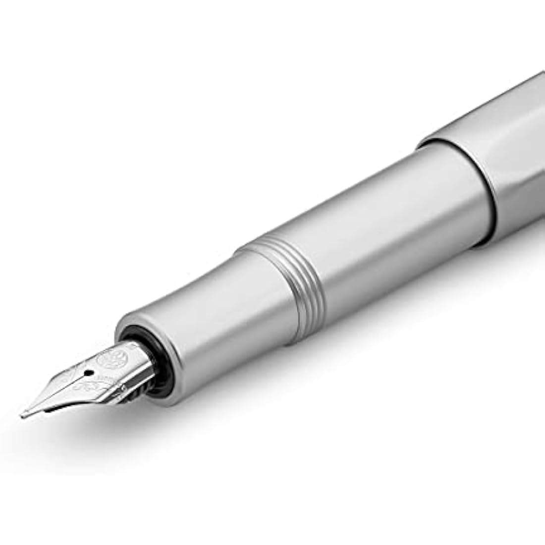 Kaweco AL SPORT Fountain Pen Silver I Premium Fountain Pen for Ink Cartridges I Exclusive Fountain Pen 13 cm I Nib: BB (Extra Broad)