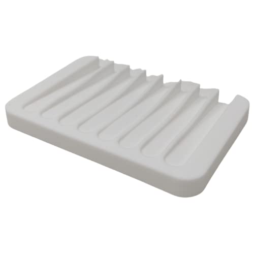WS UK 1 x Silicone Soap Dish for Bathroom, Kitchen or Shower [White]