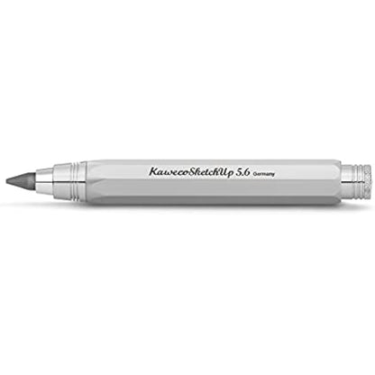 Kaweco Sketch Up Satin Chrome 5.6mm 5B Lead Mechanical Pencil - Solid Metal Octagonal Eight Edge Design, 10.3 cm Retractable, Refillable, Silver