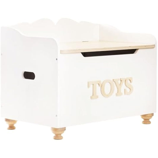 Le Toy Van - Kids Toy Box for Kids Toys White Wooden - Storage Box with Lid for Toddler Toys - Wooden Toy Chest - Age 3 Years +