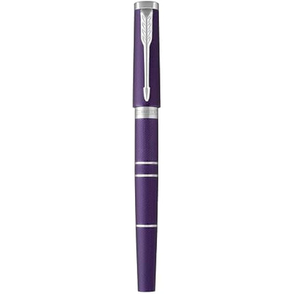 Parker Ingenuity Premium Metal 5th Technology Pen - Deluxe Deep Violet - Black Ink - Slim Version - Gift Boxed - Adapts To Handwriting Style