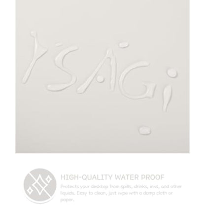 YSAGi Non-Slip Desk Pad, Waterproof PVC Leather Desk Table Protector, Ultra Thin Large Mouse Pad, Easy Clean Laptop Desk Writing Mat for Office Work/Home/Decor (90 x 43 cm, Gray)