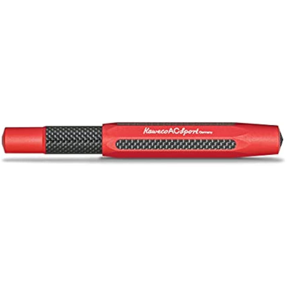Kaweco AC Sport Fountain Pen Red Aluminium and Carbon I Exclusive Fountain Pen for Ink Cartridges Including Gift Metal Box I Fountain Pen 12.5 cm I Nib Width M (Medium)
